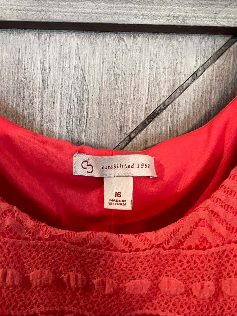 Women's Orange Lace Fit & Flare Dress - Picture 3 of 3
